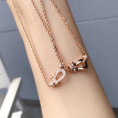 [⭐Hevara Jewelry]FORCE 10 PINK GOLD DIAMOND NECKLACE