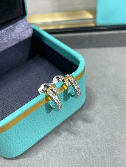 [Hevara Jewelry]EDGE DIAMOND PINK GOLD EARRINGS