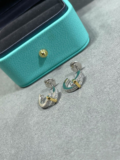 [Hevara Jewelry]EDGE DIAMOND PINK GOLD EARRINGS