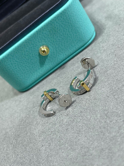 [Hevara Jewelry]EDGE DIAMOND PINK GOLD EARRINGS