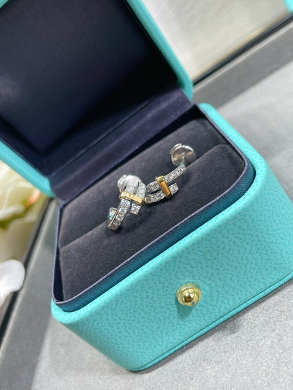 [Hevara Jewelry]EDGE DIAMOND PINK GOLD EARRINGS