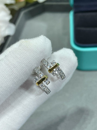 [Hevara Jewelry]EDGE DIAMOND PINK GOLD EARRINGS