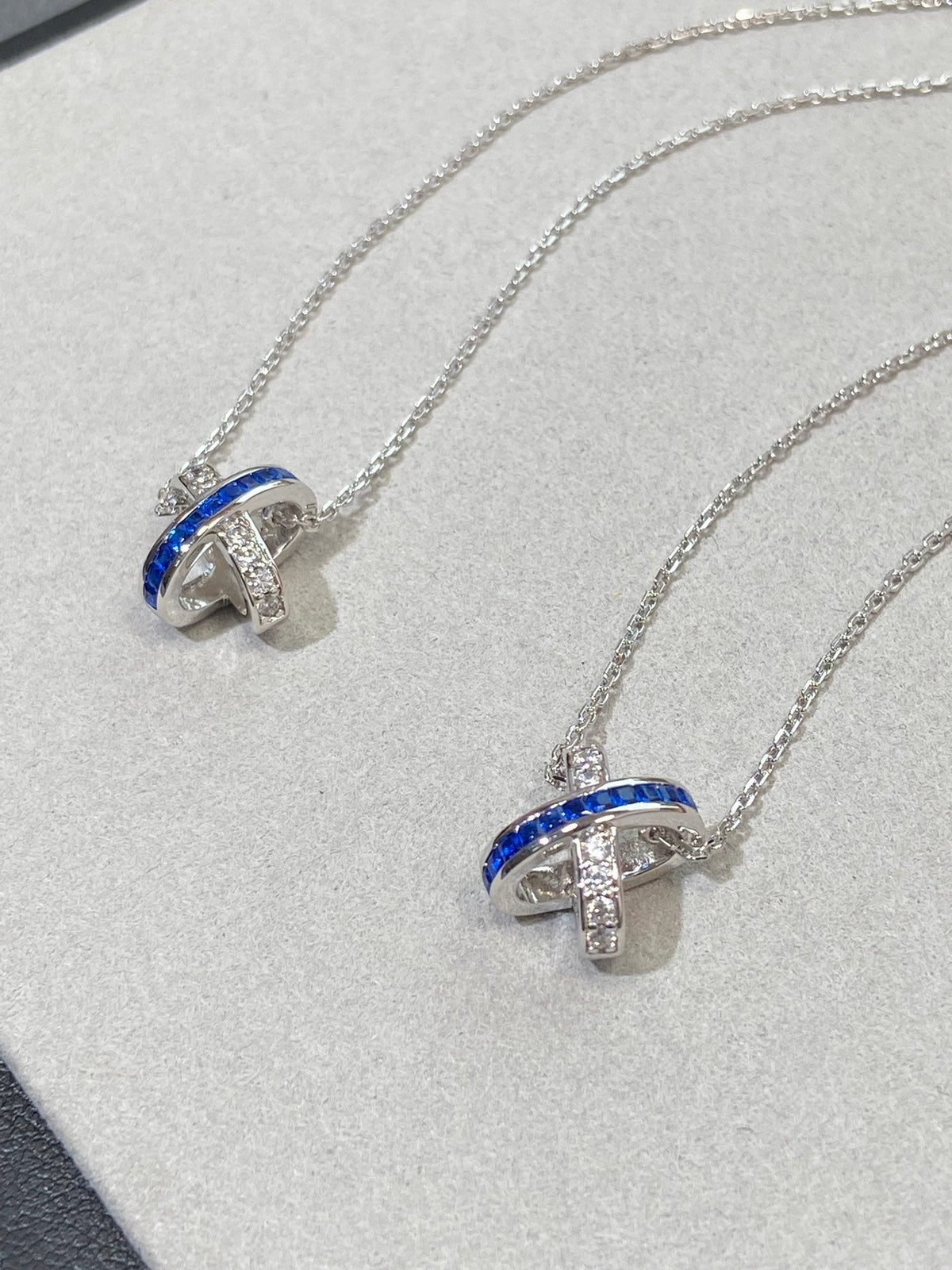 [⭐Hevara Jewelry]LIENS DIAMOND SILVER NECKLACE