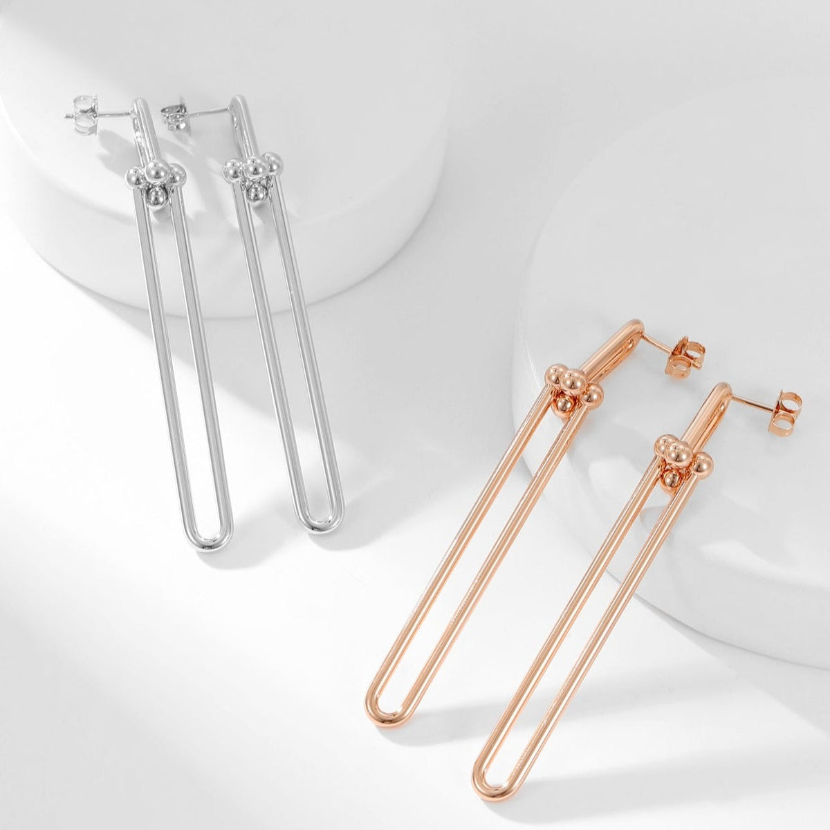 [Hevara Jewelry]HARDWEAR LONG DROP EARRINGS