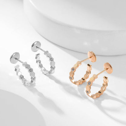 [⭐Hevara Jewelry]BEE LOVE DIAMOND HOOP EARRINGS
