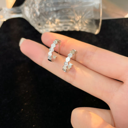 [⭐Hevara Jewelry]BEE LOVE DIAMOND HOOP EARRINGS