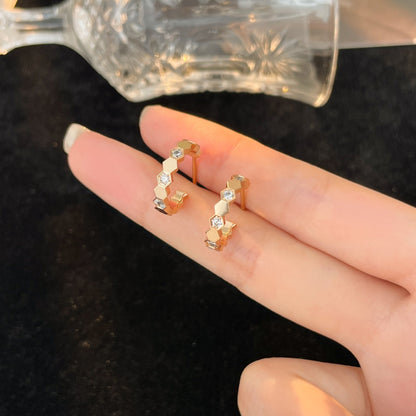 [⭐Hevara Jewelry]BEE LOVE DIAMOND HOOP EARRINGS