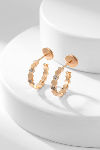 [⭐Hevara Jewelry]BEE LOVE DIAMOND HOOP EARRINGS