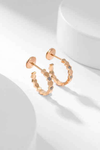 [⭐Hevara Jewelry]BEE LOVE DIAMOND HOOP EARRINGS