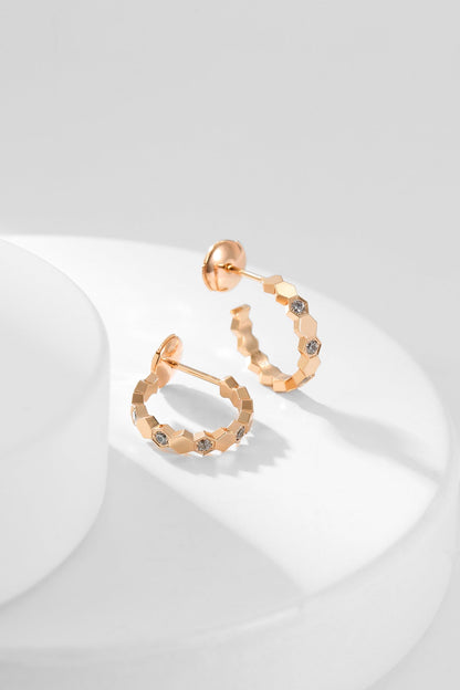 [⭐Hevara Jewelry]BEE LOVE DIAMOND HOOP EARRINGS