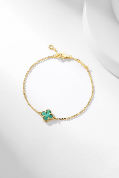 [⭐Hevara Jewelry]CLOVER BRACELET MALACHITE 1 MOTIF