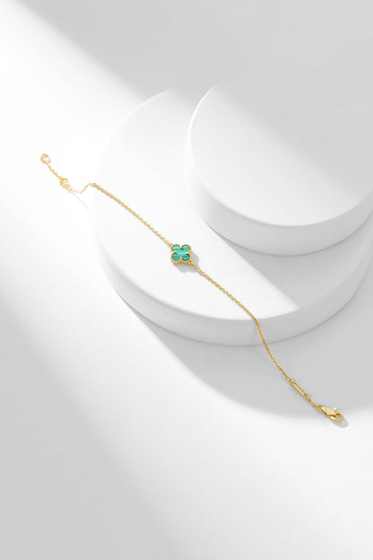 [⭐Hevara Jewelry]CLOVER BRACELET MALACHITE 1 MOTIF