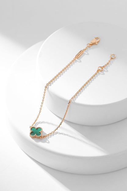 [⭐Hevara Jewelry]CLOVER BRACELET MALACHITE 1 MOTIF