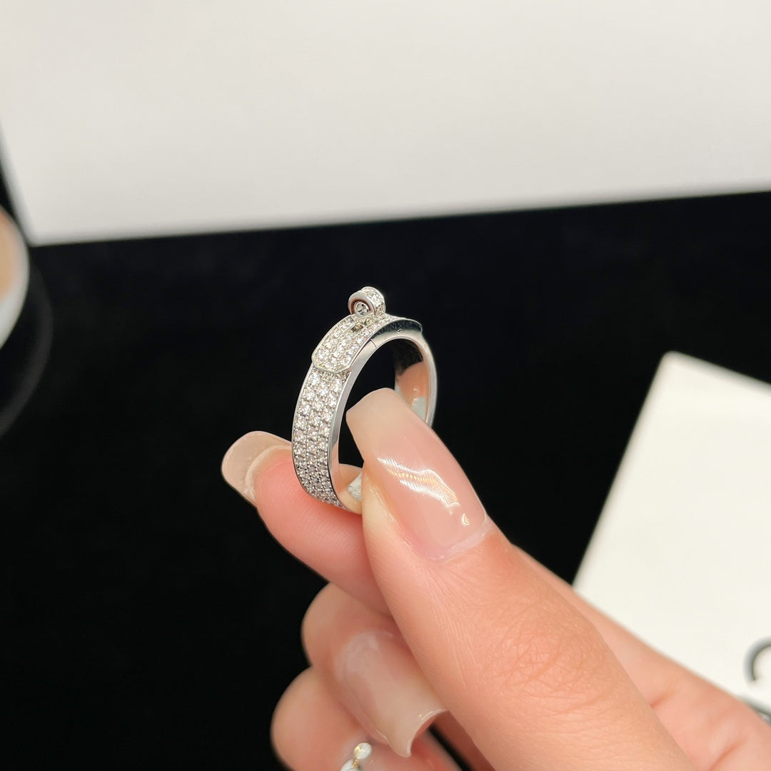 [⭐Hevara Jewelry]KELLY SILVER DIAMOND RING