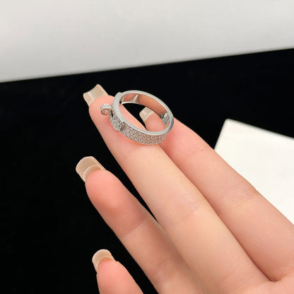 [⭐Hevara Jewelry]KELLY SILVER DIAMOND RING