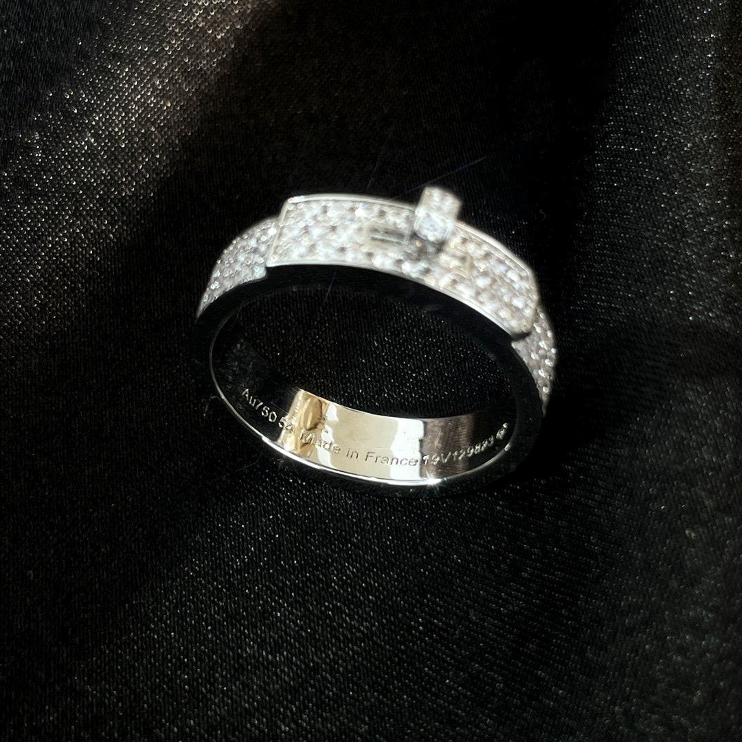 [⭐Hevara Jewelry]KELLY SILVER DIAMOND RING