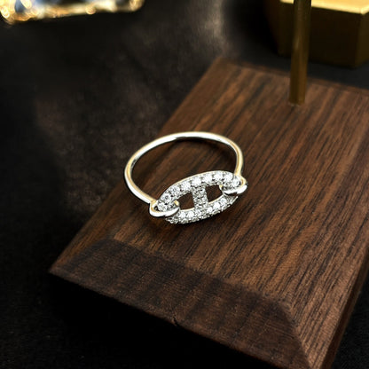 [⭐Hevara Jewelry]RONDE SMALL SILVER DIAMOND RING