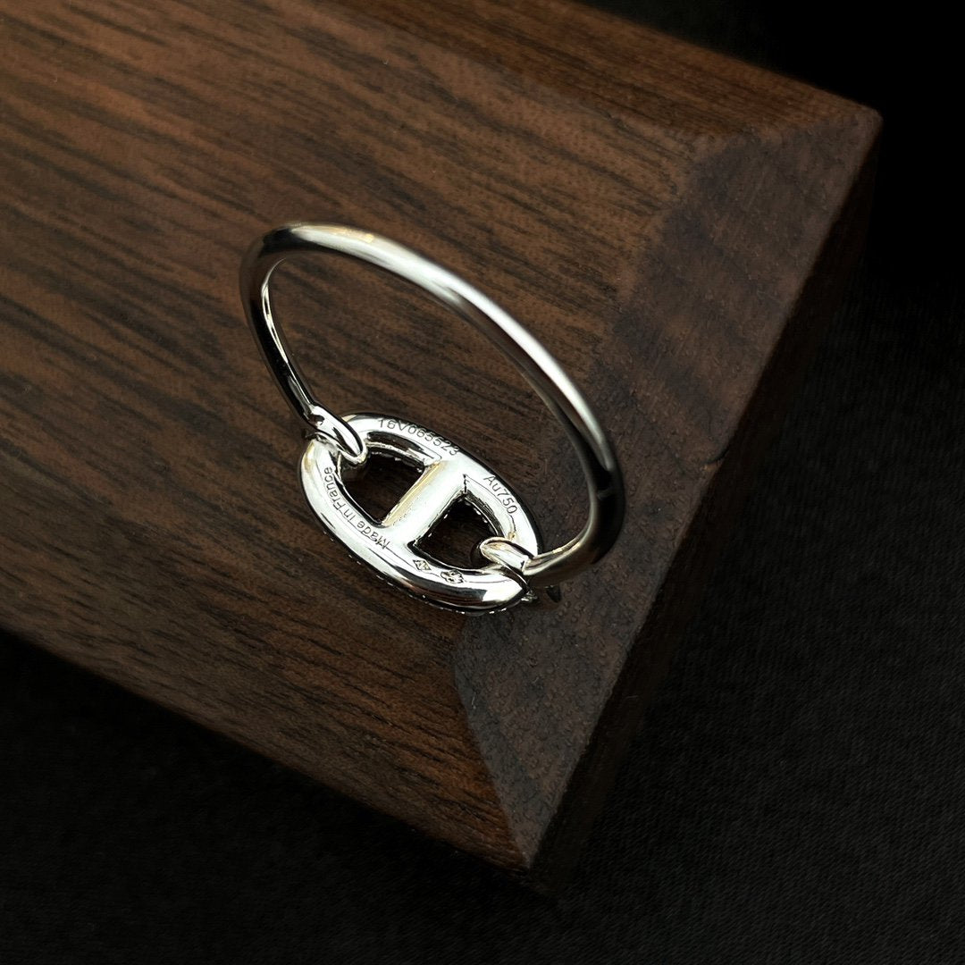[⭐Hevara Jewelry]RONDE SMALL SILVER DIAMOND RING