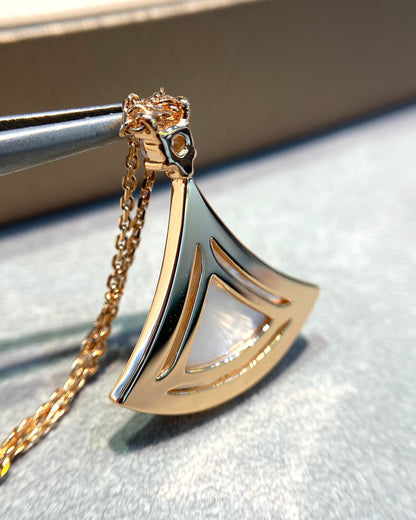 [⭐Hevara Jewelry]DREAM MOP DIAMOND PAVED PINK GOLD NECKLACE