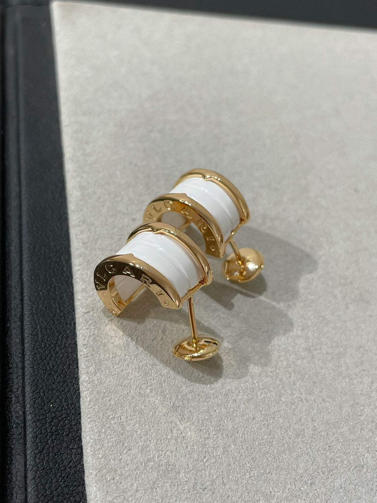 [⭐Hevara Jewelry]ZERO 1 PINK GOLD CERAMIC EARRINGS