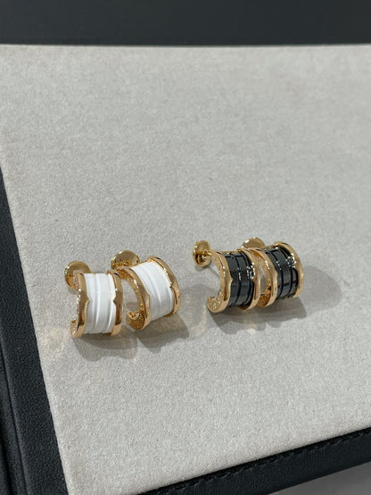 [⭐Hevara Jewelry]ZERO 1 PINK GOLD CERAMIC EARRINGS