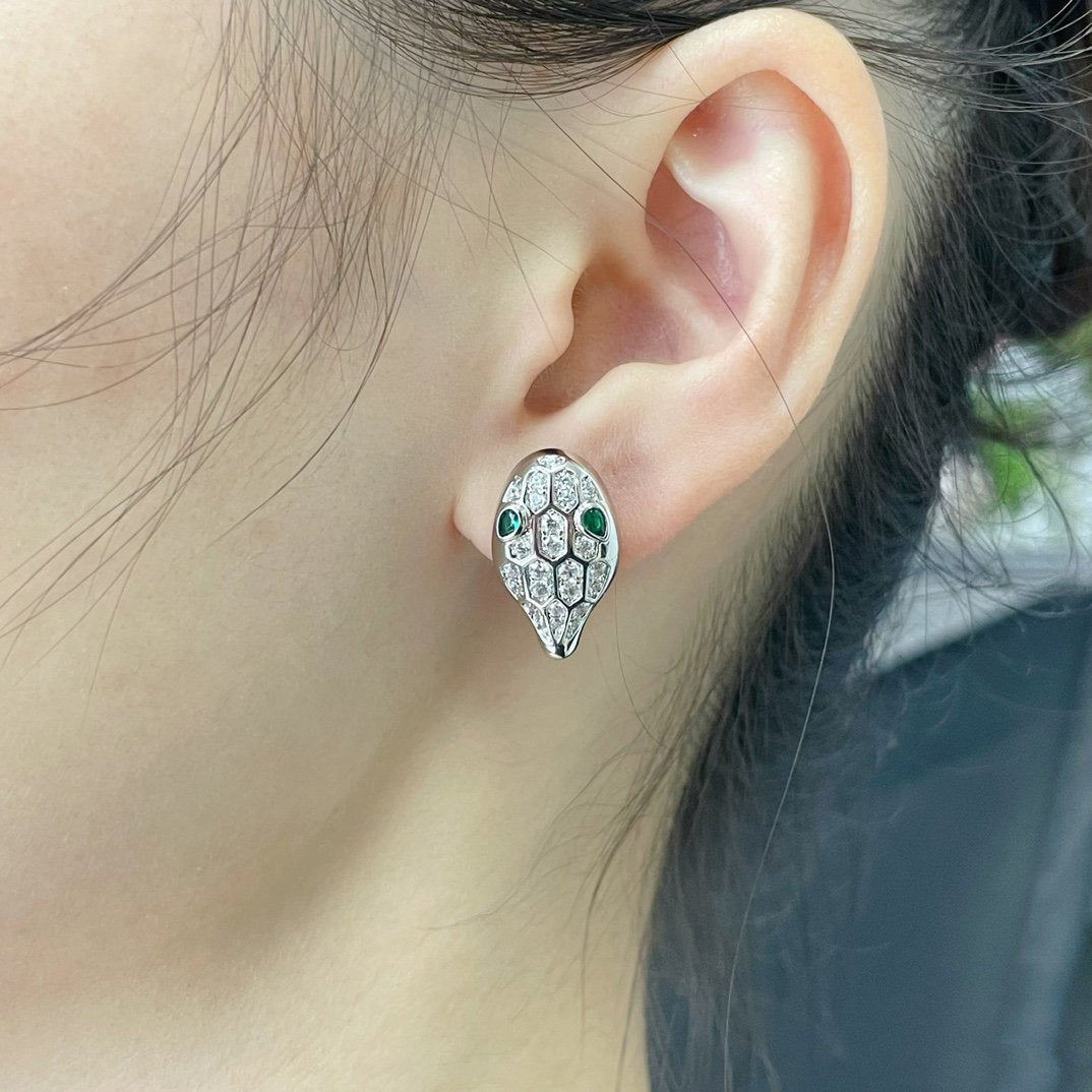 [⭐Hevara Jewelry]SERPENT DIAMOND STUD EARRINGS
