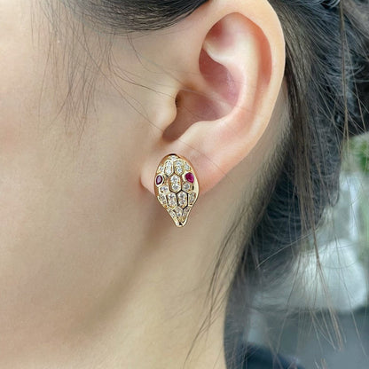 [⭐Hevara Jewelry]SERPENT DIAMOND STUD EARRINGS