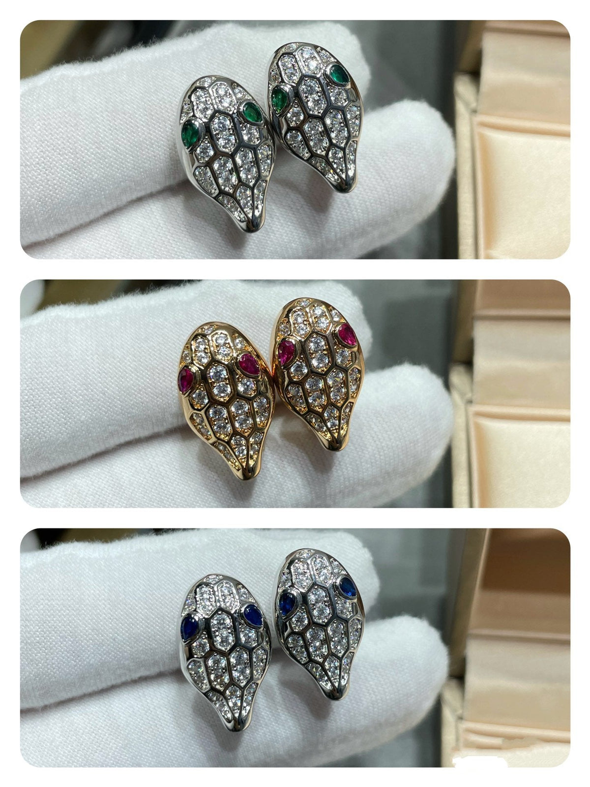 [⭐Hevara Jewelry]SERPENT DIAMOND STUD EARRINGS