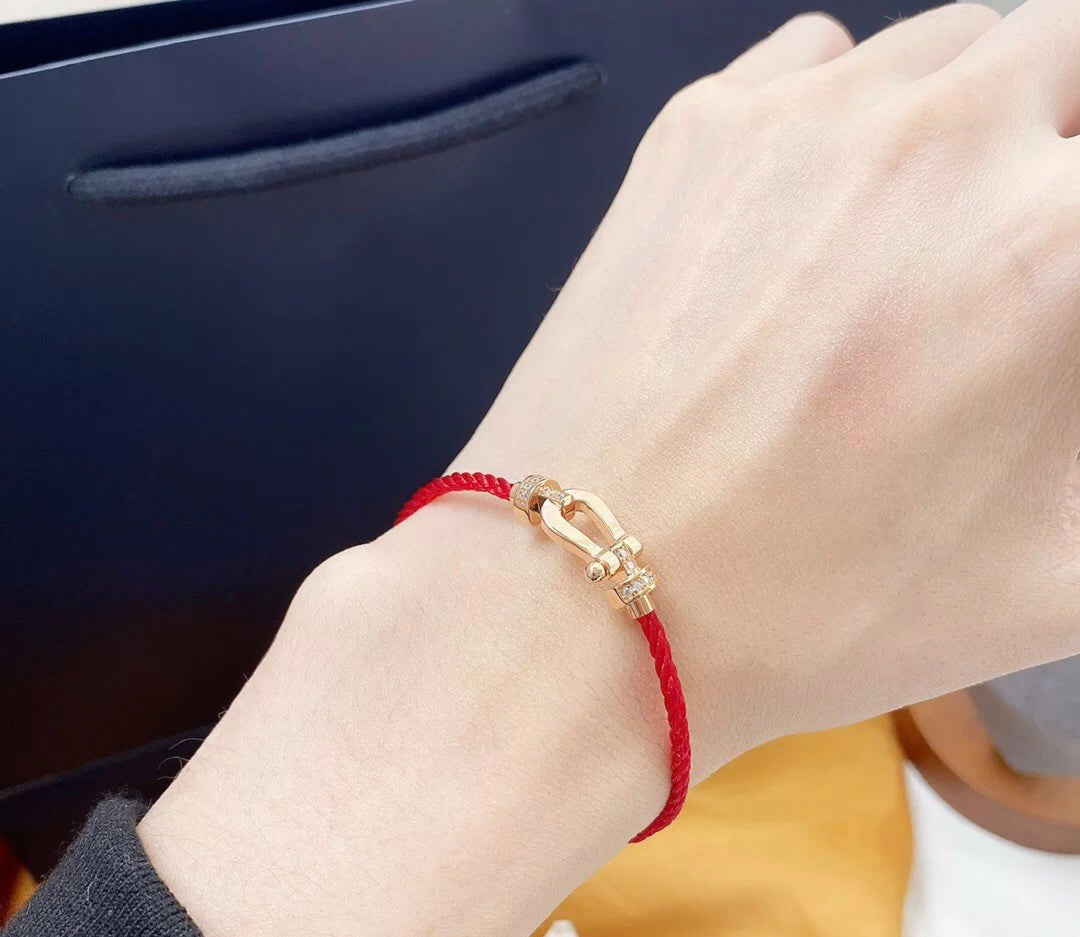 [⭐Hevara Jewelry]FORCE 10 HALF DIAMOND PINK GOLD RED CORDERI LARGE AND MEDIUM MODEL