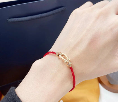 [⭐Hevara Jewelry]FORCE 10 HALF DIAMOND PINK GOLD RED CORDERI LARGE AND MEDIUM MODEL