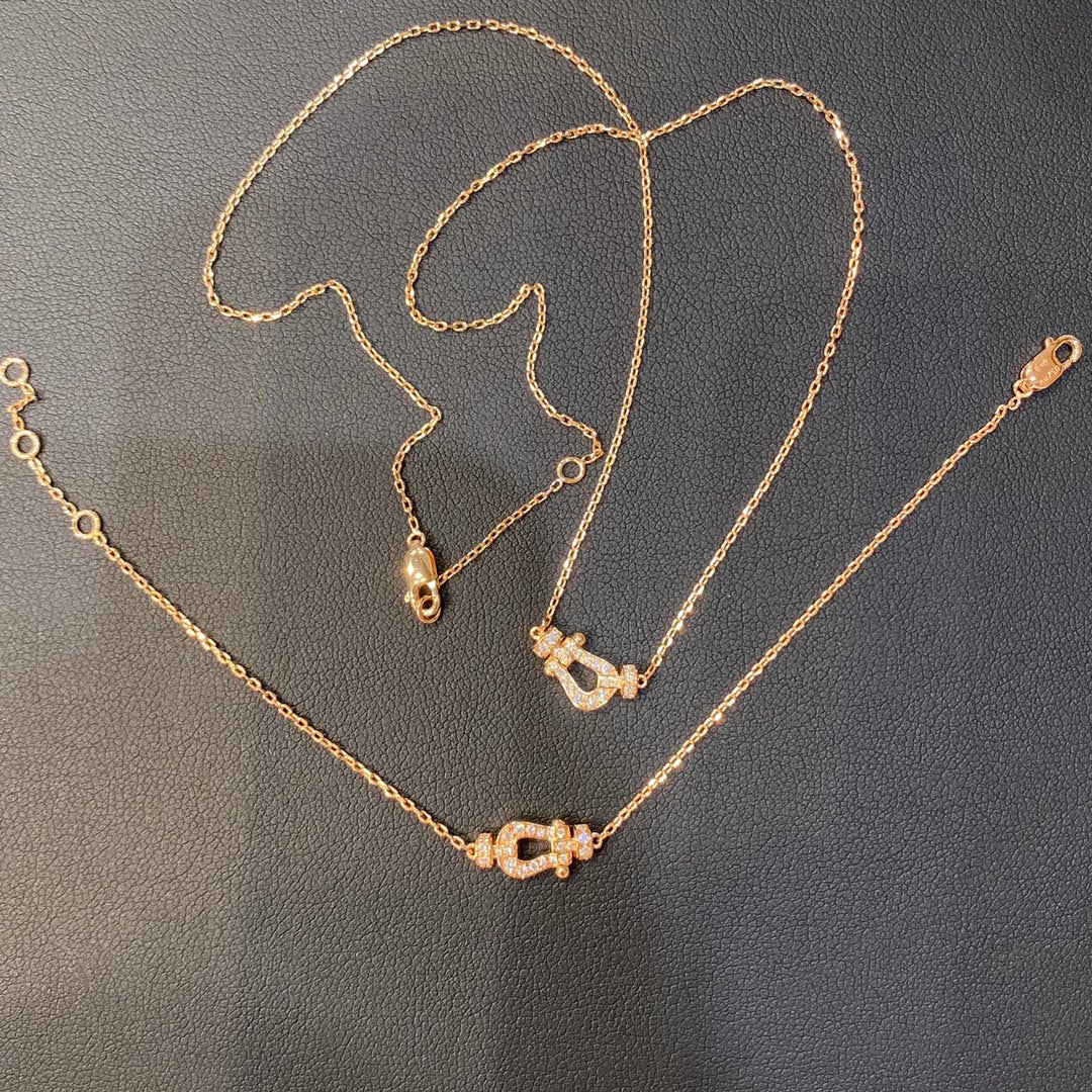 [⭐Hevara Jewelry]FORCE 10 DIAMOND PINK GOLD NECKLACE MINI MODEL