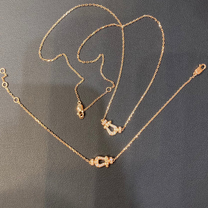 [⭐Hevara Jewelry]FORCE 10 DIAMOND PINK GOLD NECKLACE MINI MODEL