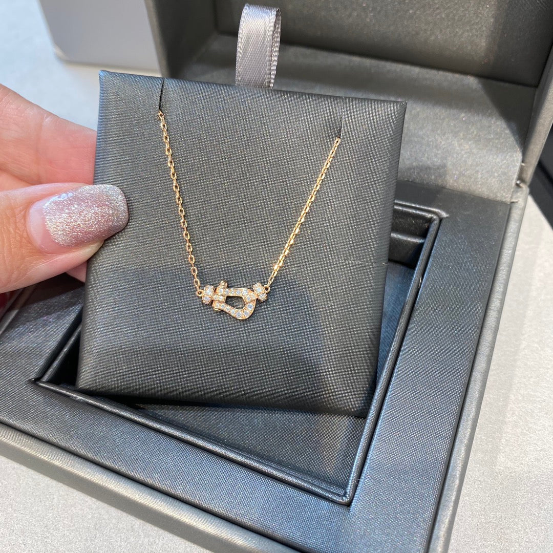 [⭐Hevara Jewelry]FORCE 10 DIAMOND PINK GOLD NECKLACE MINI MODEL