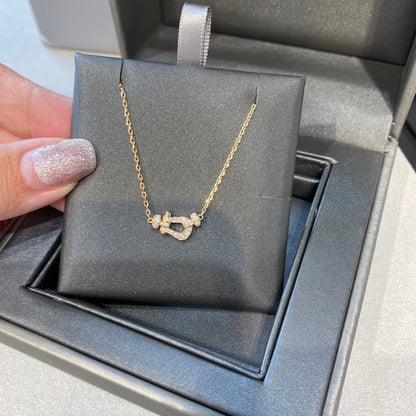 [⭐Hevara Jewelry]FORCE 10 DIAMOND PINK GOLD NECKLACE MINI MODEL