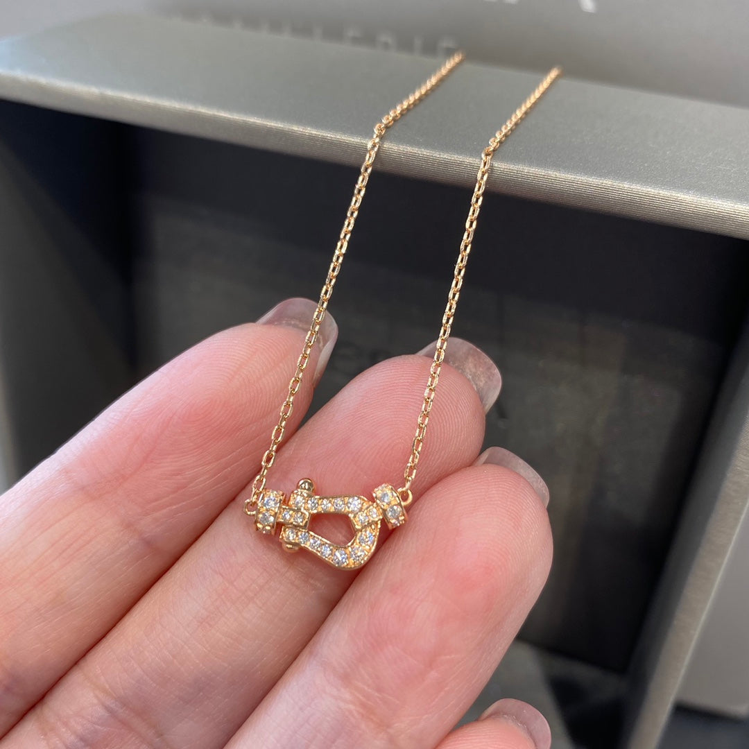[⭐Hevara Jewelry]FORCE 10 DIAMOND PINK GOLD NECKLACE MINI MODEL