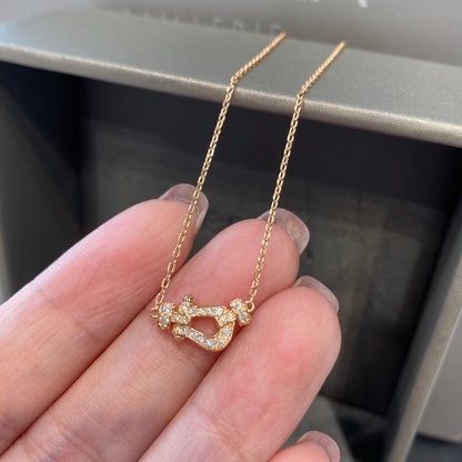 [⭐Hevara Jewelry]FORCE 10 DIAMOND PINK GOLD NECKLACE MINI MODEL