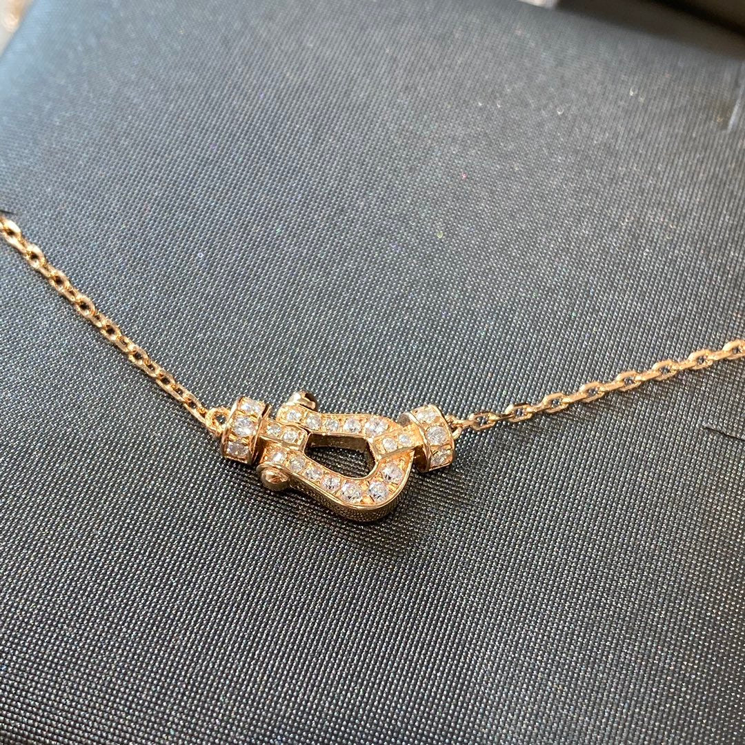 [⭐Hevara Jewelry]FORCE 10 DIAMOND PINK GOLD NECKLACE MINI MODEL