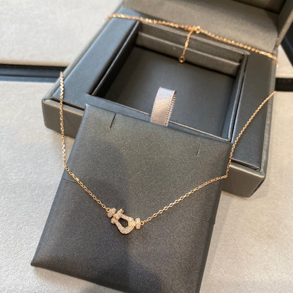 [⭐Hevara Jewelry]FORCE 10 DIAMOND PINK GOLD NECKLACE MINI MODEL