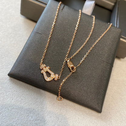 [⭐Hevara Jewelry]FORCE 10 DIAMOND PINK GOLD NECKLACE MINI MODEL