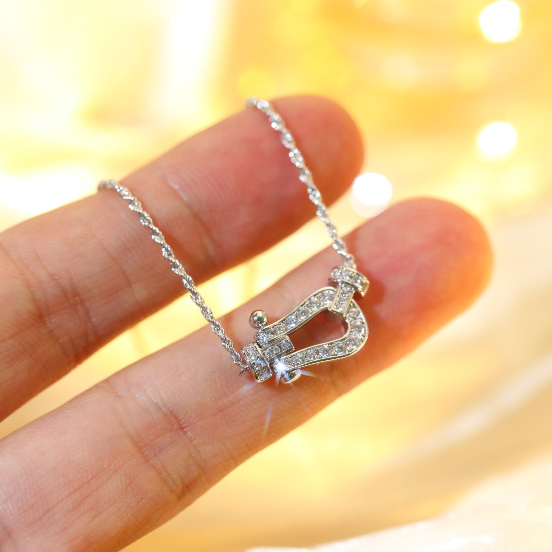 [⭐Hevara Jewelry]FORCE 10 DIAMOND SILVER NECKLACE MINI MODEL