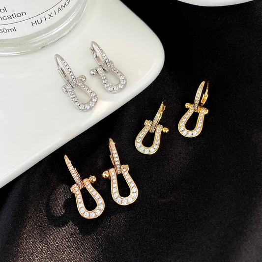 [⭐Hevara Jewelry]FORCE 10 FULL DIAMOND DROP EARRINGS MEDIUM MODEL