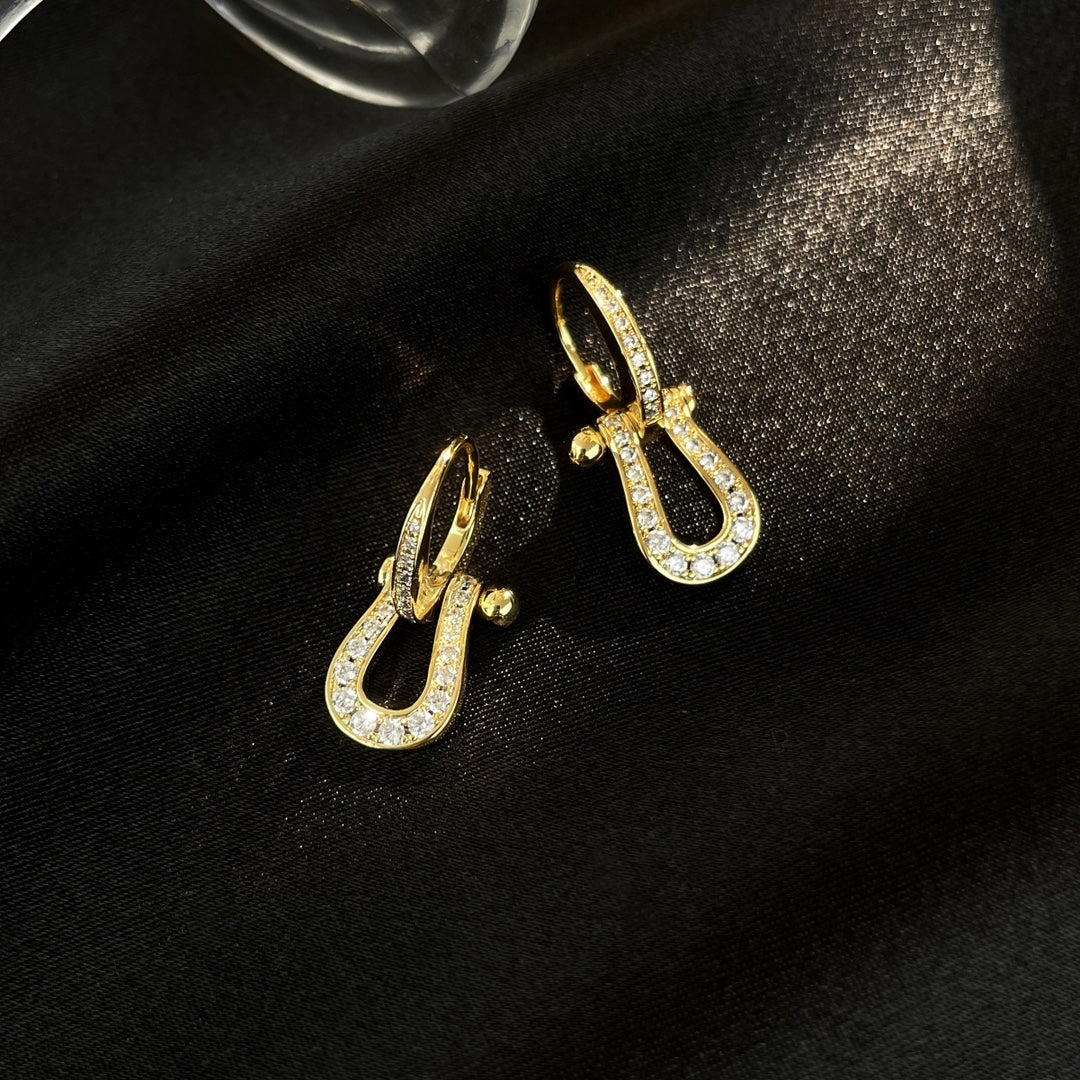 [⭐Hevara Jewelry]FORCE 10 FULL DIAMOND DROP EARRINGS MEDIUM MODEL