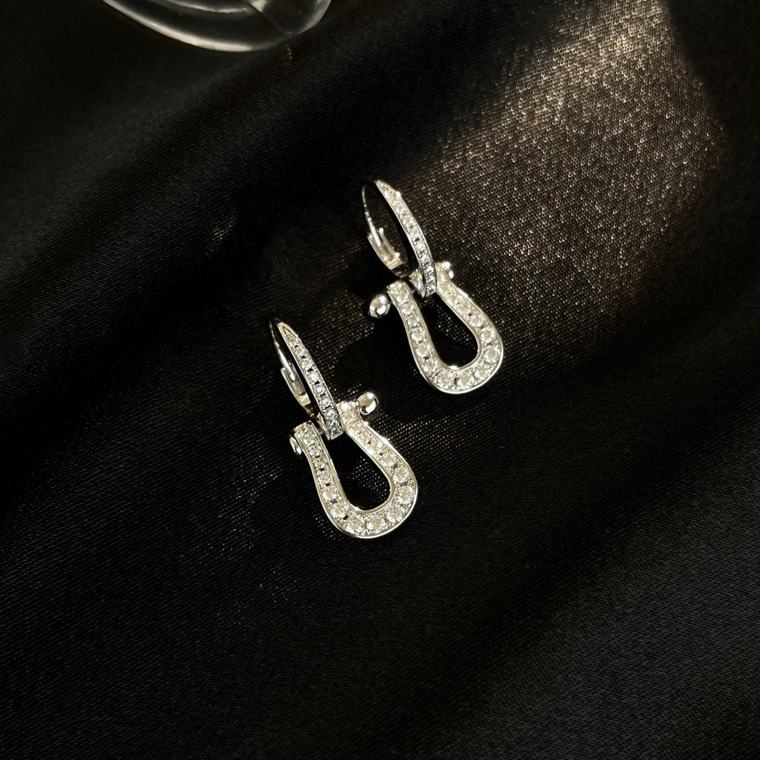 [⭐Hevara Jewelry]FORCE 10 FULL DIAMOND DROP EARRINGS MEDIUM MODEL