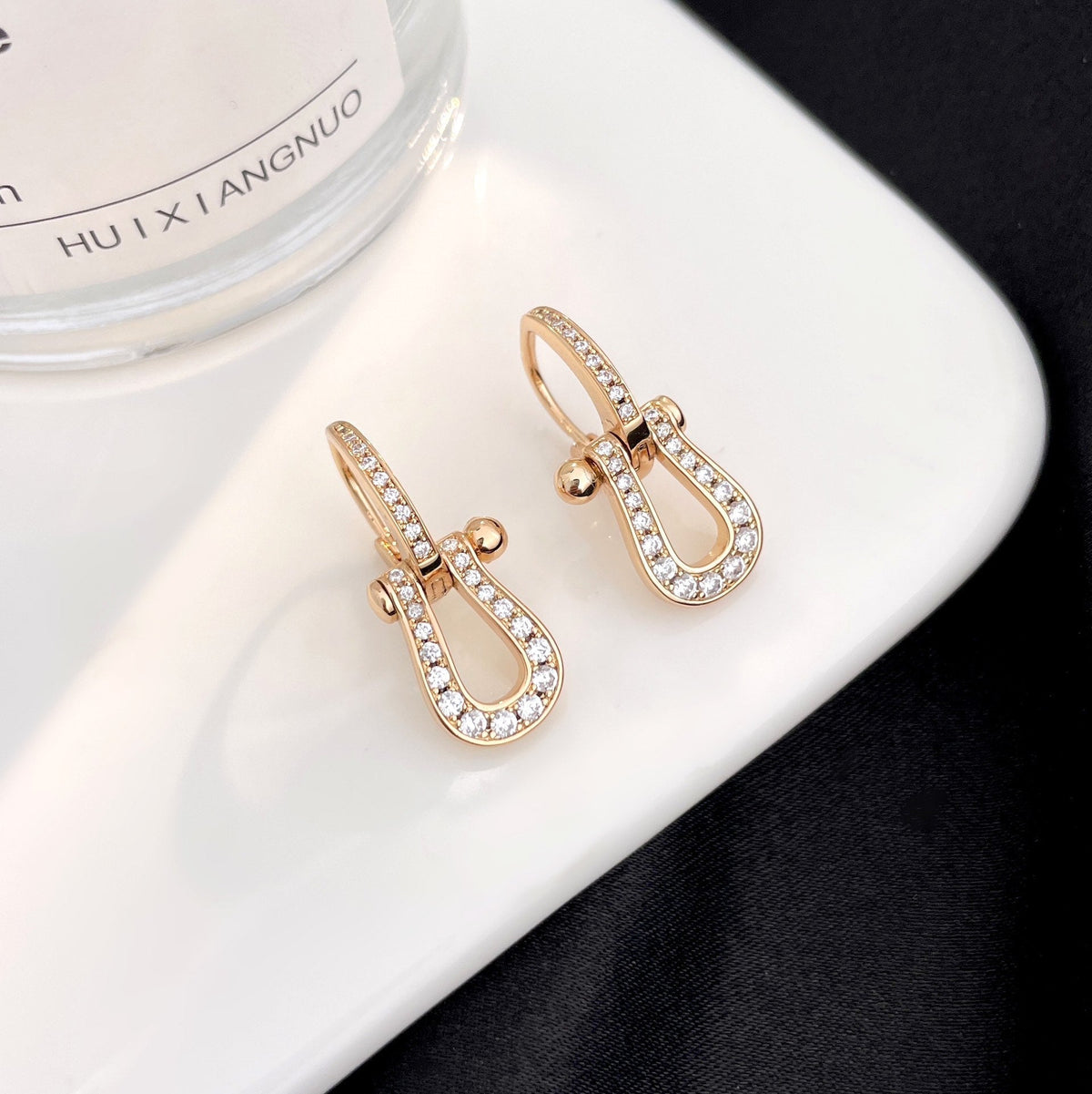 [⭐Hevara Jewelry]FORCE 10 FULL DIAMOND DROP EARRINGS MEDIUM MODEL