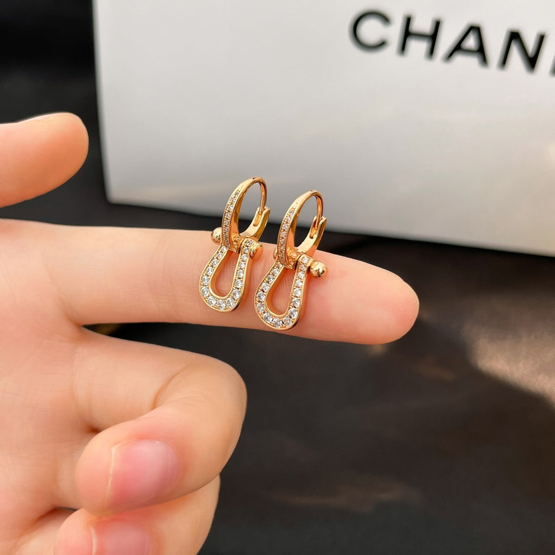 [⭐Hevara Jewelry]FORCE 10 FULL DIAMOND DROP EARRINGS MEDIUM MODEL
