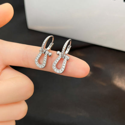 [⭐Hevara Jewelry]FORCE 10 FULL DIAMOND DROP EARRINGS MEDIUM MODEL