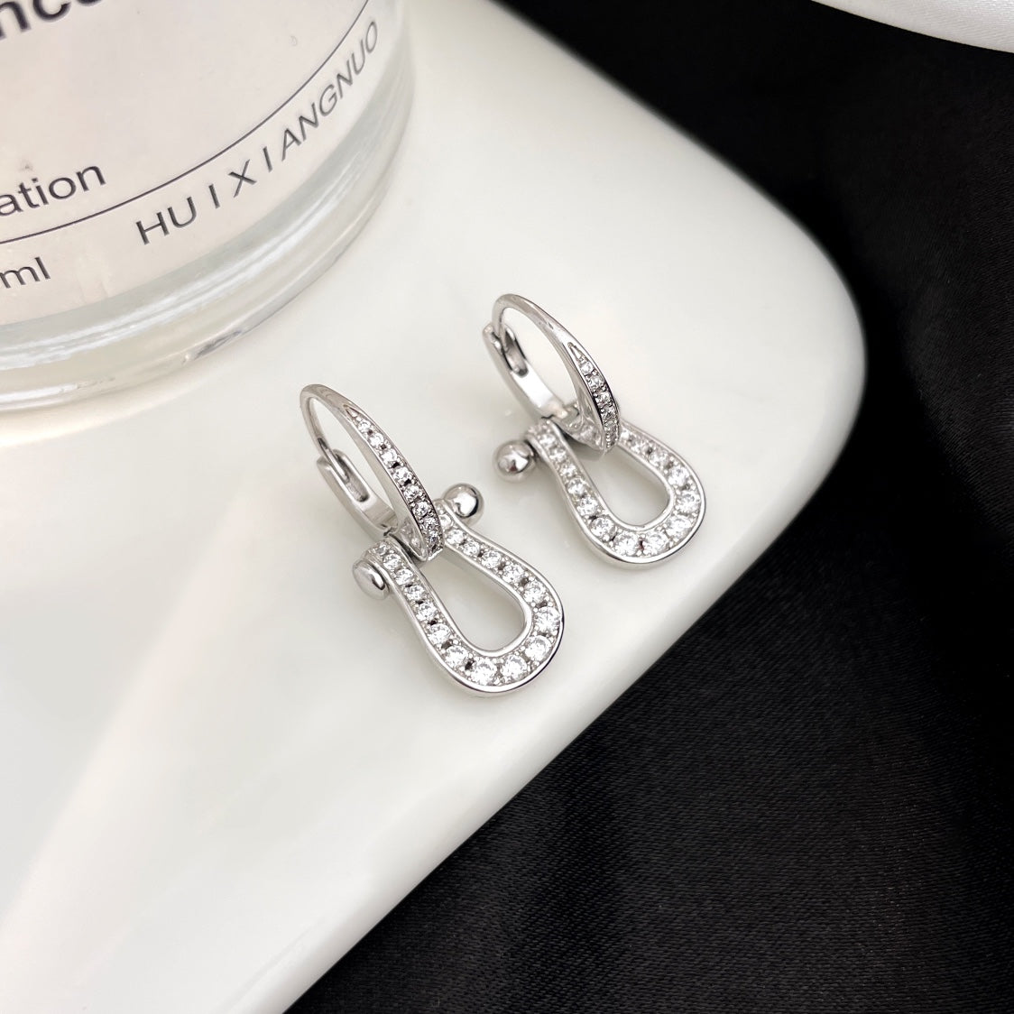 [⭐Hevara Jewelry]FORCE 10 FULL DIAMOND DROP EARRINGS MEDIUM MODEL