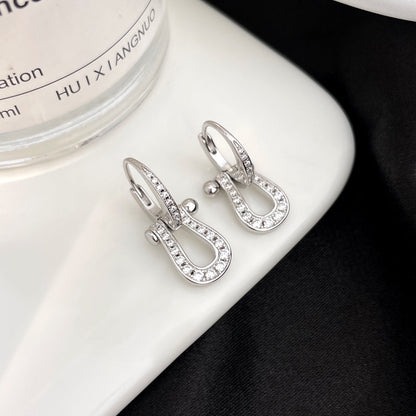 [⭐Hevara Jewelry]FORCE 10 FULL DIAMOND DROP EARRINGS MEDIUM MODEL