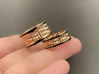 [⭐Hevara Jewelry]ZERO 1 ROCK BLACK CERAMIC PINK GOLD LARGE MODEL