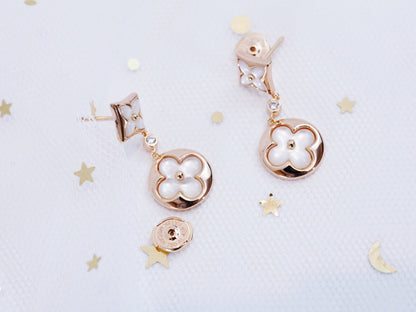 [⭐Hevara Jewelry]STAR AND SUN PINK GOLD MOP DROP EARRINGS